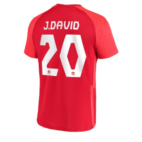 Canada Jonathan David #20 Replica Home Stadium Shirt World Cup 2022 Short Sleeve